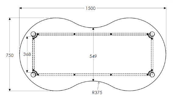 [TABCAHU1003AL21T0] TAFEL 4 POTEN -CACAHUETE (Geel, assen aluminium, T0 Onthaal (21 cm-40 cm)).png