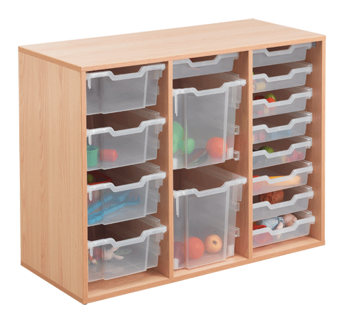 OPBERGBLOK VOOR PLASTIC BAKKEN -3 KOLOMMEN