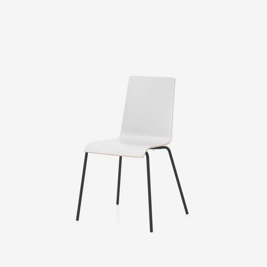 Bezoekersstoel Cafe 7 met houten zitting