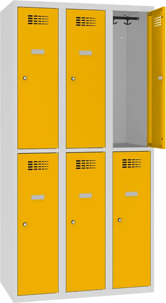KAST MET 8 VAKKEN STR 7035 MET GEKLEURDE DEUREN 