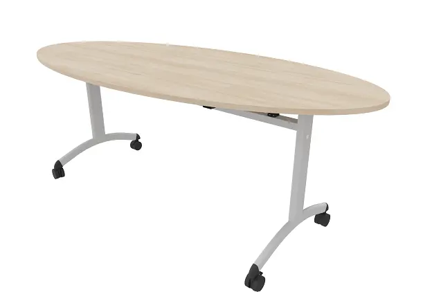 FT12 tafel met laminaatblad en ABS-randen, elliptisch