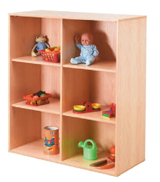 HOUTEN OPBERGBLOK MET 6 VAKKEN