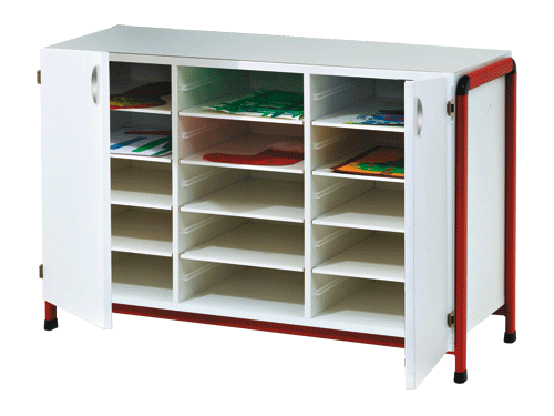 OPBERGBLOK MET 15 VAKKEN MET KLAPDEUREN