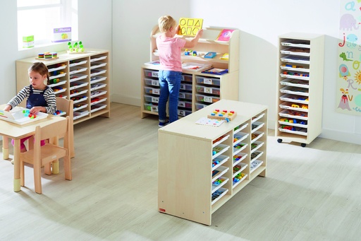 DUBBELE KOLOMKAST MET 24 LEGPLANKEN