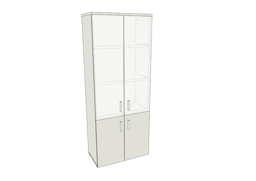 KAST ARMAND 1/3 melamine deuren 2/3 glazen deuren