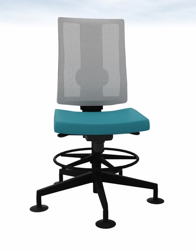 BUREAUSTOEL NAVIGO MET VOETSTEUN ZONDER ARMLEUNINGEN