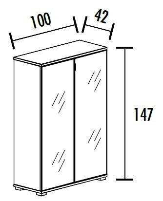 KAST KAST MET GLAZEN DEUREN