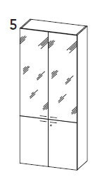 KAST LEGNO 2/3 GLAZEN DEUREN