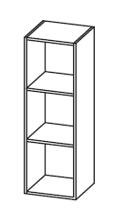 HALF HOGE KAST LEGNO M1 ZONDER DEUREN