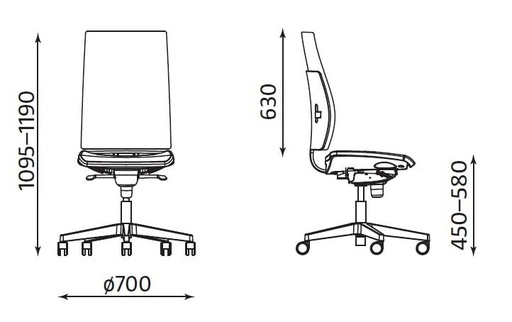 BUREAUSTOEL MANAGER -LEDER