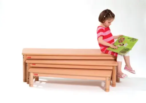 [SET 3 BANCS GIG NATH] SET 3 BANCS GIGOGNES Nathan en bois massif avec chants arrondis