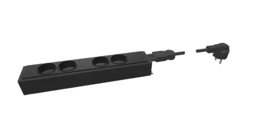 Stekkerblok met 4 stopcontacten  +Stroomkabel met stekker en GST18i3-connector, 3 m  