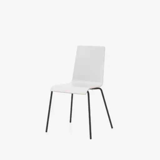 Bezoekersstoel Cafe 7 met houten zitting