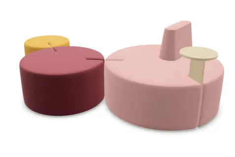 Set van 2 poefen TRIPLY 