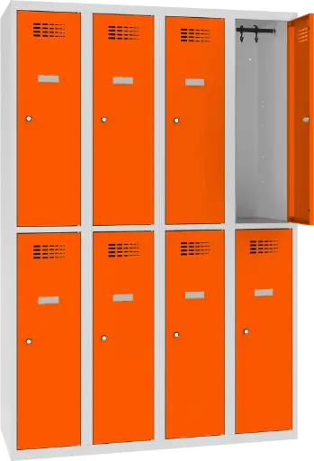 [SUS342W] KAST MET 8 VAKKEN STR 7035 MET GEKLEURDE DEUREN 